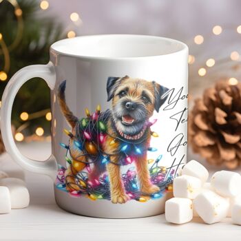 Personalised Border Terrier In Christmas Lights, 6 of 10
