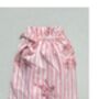 Organic Cotton Pyjama Set For Women – Pink Stripe And Rose Print Vintage Loungewear With Fabric Gift Bag, thumbnail 6 of 6