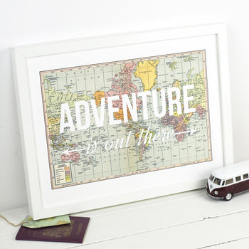 'Adventure Is Out There' World Map Poster, 2 of 4
