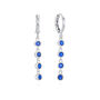 Ellica Blue Silver Droplet Huggie Earrings, thumbnail 1 of 2
