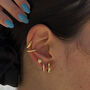 Gemstone Huggie 14k Gold Plated Earrings, thumbnail 4 of 7
