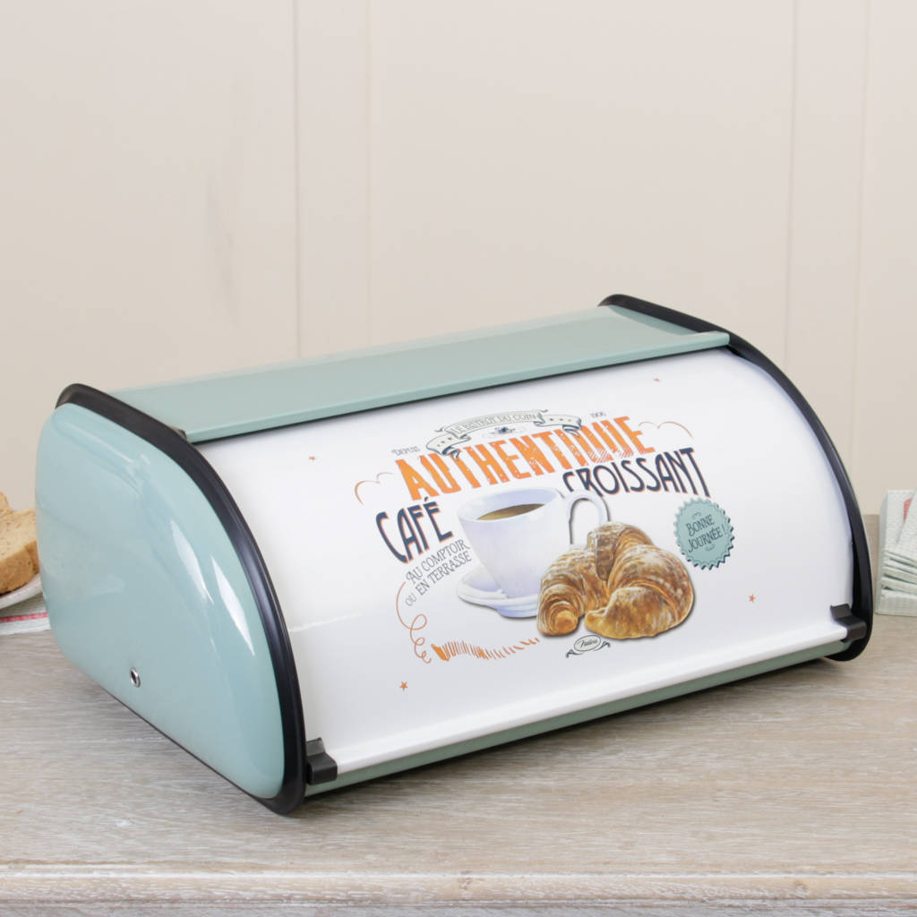 Vintage Blue Metal Bread Bin By Dibor
