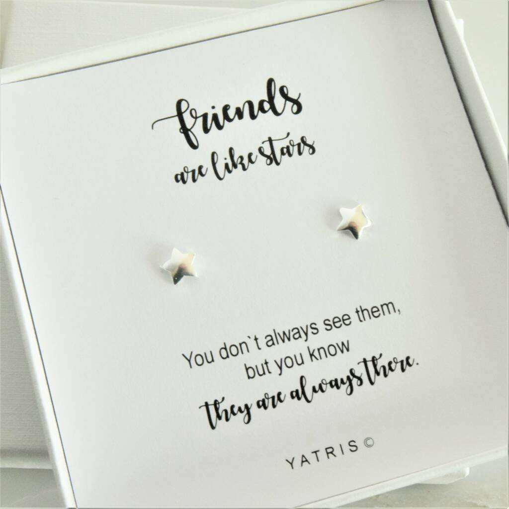 Friends Are Like Stars Silver Earring Gift Box By Yatris ...