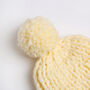 Kids Pom Pom Beanie Hat Easy Knitting Kit, thumbnail 3 of 5
