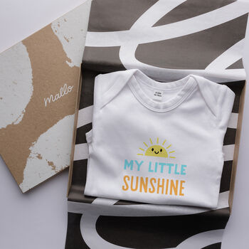 Organic Cotton My Little Sunshine Baby Grow, 3 of 6