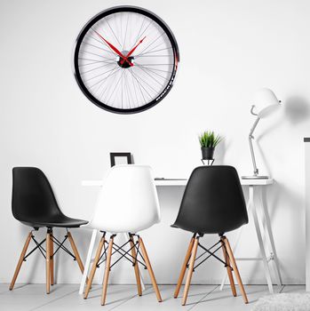 Handmade Racing Bike Wheel Clock With Brake Disc Large, 3 of 8