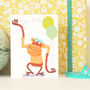 Happy Birthday Monkey Mini Card, thumbnail 3 of 4