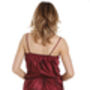 Burgundy Satin Teddy Playsuit With Lace, thumbnail 4 of 4