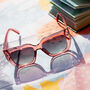 Transparent Purple Chunky Angled Square Sunglasses, thumbnail 1 of 3