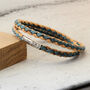 Personalised Cork Bracelet Natural/Blue Double Wrapped, thumbnail 1 of 7