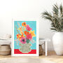 Colourful Vase Of Flowers Still Life Print, thumbnail 1 of 8