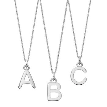 Sterling Silver Chunky Initial Necklace, 3 of 12