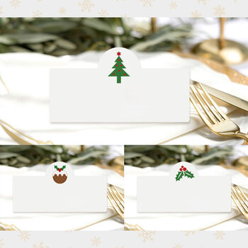 Colourful Christmas Blank Place Cards, 6 of 6