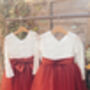 Long Sleeve Burgundy Tutu Dress, thumbnail 11 of 12