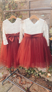Long Sleeve Burgundy Tutu Dress, 11 of 12