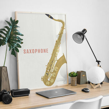 Saxophone Print | Instrument Music Poster, 10 of 10