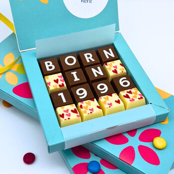 A Personalised Year Of Birth Birthday Chocolate Box, 3 of 7