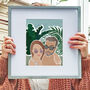 Custom Wedding Engagement Couple Family Portrait Art, thumbnail 2 of 6