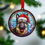 German Shepherd In Santa Hat Suncatcher Decoration, thumbnail 2 of 6