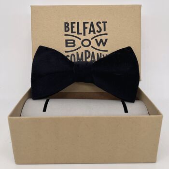 Velvet Bow Tie In Black, 2 of 2