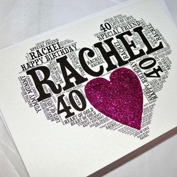 Personalised 40th Birthday Sparkle Card, 8 of 11
