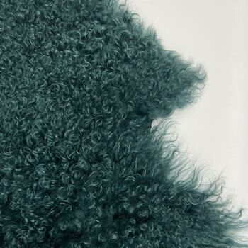 Curly Teal Tibetan Sheepskin Rug, 4 of 4