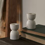 Two Matte White Ceramic Candlestick Holders, thumbnail 1 of 3