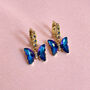Butterfly Drop Hoop Earrings, thumbnail 6 of 6