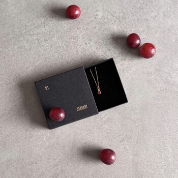 January Birthstone Garnet Gold Plated Necklace, 5 of 7