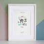 Personalised Wedding And 1st Anniversary Gift Print, thumbnail 1 of 4