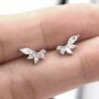 Cz Cluster Marquise Stud Earrings In Sterling Silver, thumbnail 3 of 12