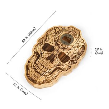 Handcrafted Magnetic Skull Wall Mounted Bottle Opener, 4 of 10