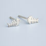 Sterling Silver Fish Bone Stud Earrings, thumbnail 1 of 4