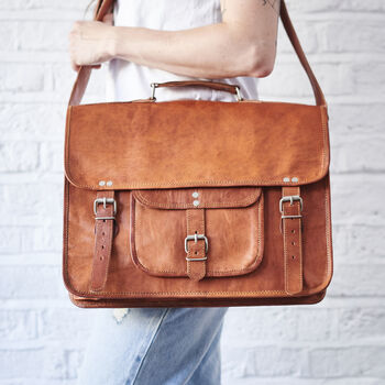 Vintage Style Leather Satchel, 4 of 12