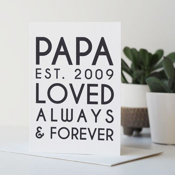 Papa Est. Personalised Father's Day Card, 4 of 5