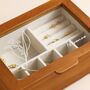 Personalised Birth Flower Glass Top Wood Jewellery Box, thumbnail 5 of 6
