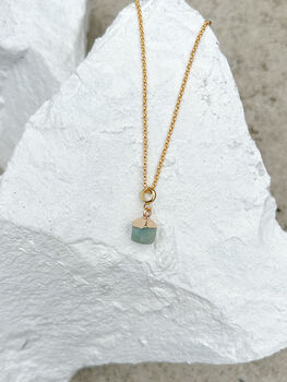 Amazonite Nugget Necklace Real 18k Gold Plated, 7 of 7
