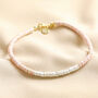 Pink And White Semi Precious Heishi Beaded Anklet, thumbnail 1 of 2