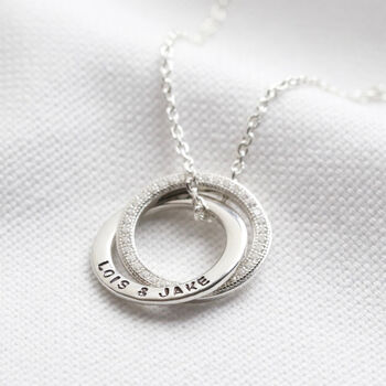 Personalised Sterling Crystal Linked Rings Necklace, 4 of 11