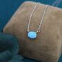 Sterling Silver White Opal Oval Necklace, thumbnail 5 of 12