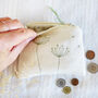 Embroidered Linen Cow Parsley Purse, thumbnail 3 of 5