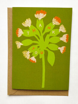 Thank You Illustrated Flowers Greetings Card, 4 of 4
