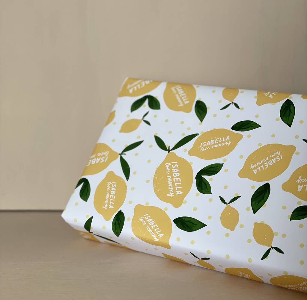 Personalised Lemon Wrapping Paper By Abigail Warner