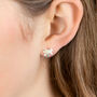 Sterling Silver Forget Me Not Trio Stud Earrings, thumbnail 4 of 8