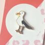 Seagull With Chip Enamel Pin Badge, thumbnail 1 of 3