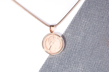 1976 50th Birthday Decimal Half Penny Coin Pendant, 3 of 5