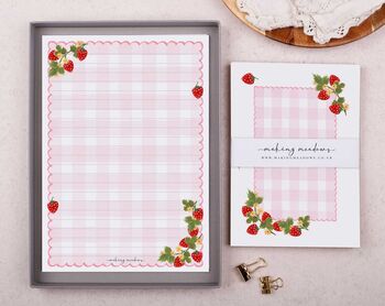 A5 Pink Strawberry Letter Writing Paper And Envelopes, 2 of 6