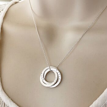 Personalised Silver Rings Anniversary Necklace, 3 of 4