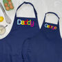 Personalised Daddy And Me Multicoloured Apron Set, thumbnail 1 of 2