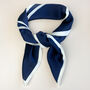 Navy And White Geometric Striped Silky Scarf, thumbnail 2 of 4